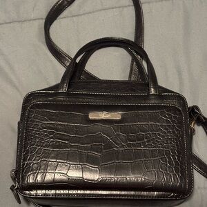 Black Faux Alligator Purse from Nine West